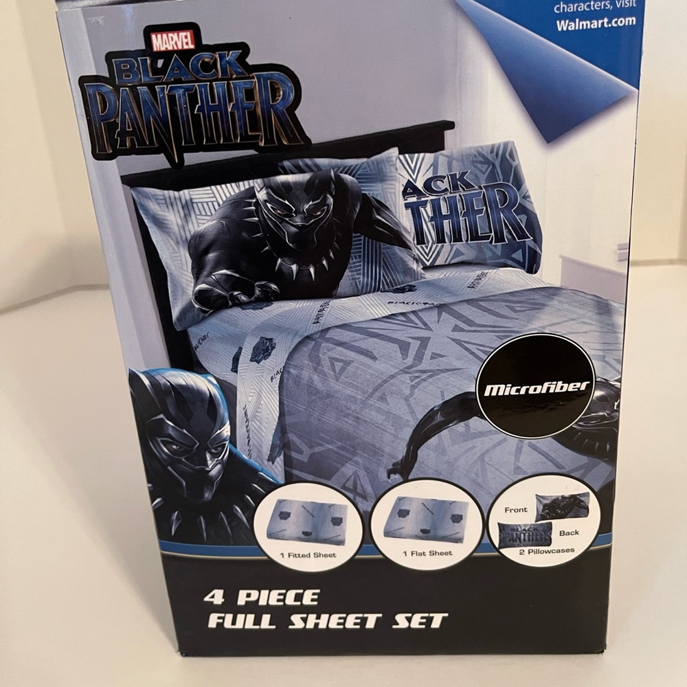 Black Panther Marvel 4 piece sheet set